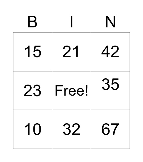 trigonometria Bingo Card