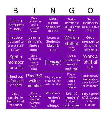 Engagement Bingo Card