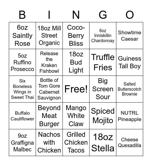 VIP Bingo Card