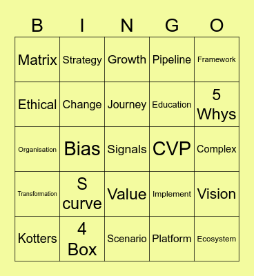 Thanks for playing EAY4 - Team 5 Bingo  :o) Bingo Card