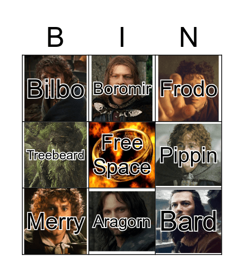 Middle-Earth Bingo Card