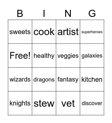 I Can Be Bingo Card