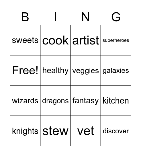 I Can Be Bingo Card