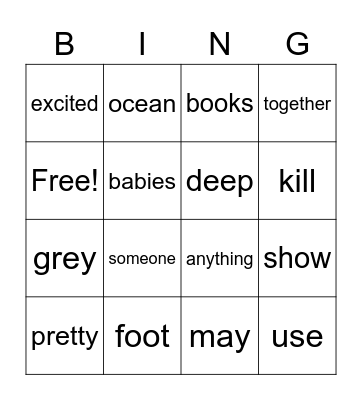 501-600 Buttercup/Amber Bingo Card