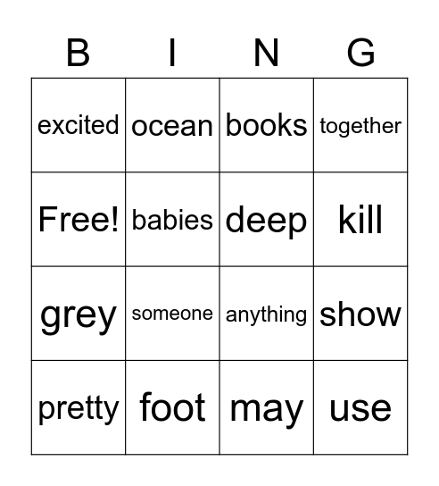 501-600 Buttercup/Amber Bingo Card