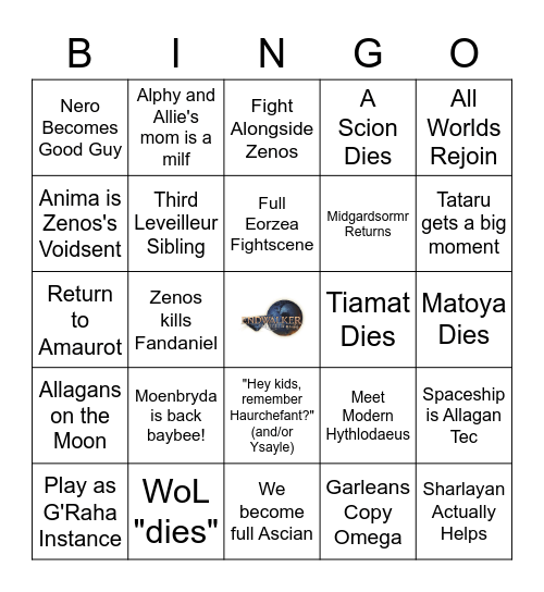 Endwalker MSQ Bingo! Bingo Card