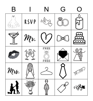 Bridal Bingo Card