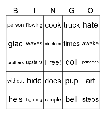 701-800 Cranberry/Salmon Bingo Card