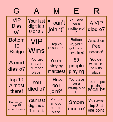 Smom Marbles Bingo! Bingo Card