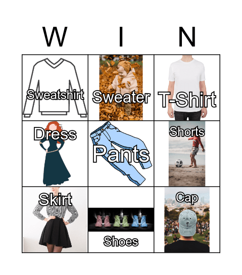 Clothes Bingo Card