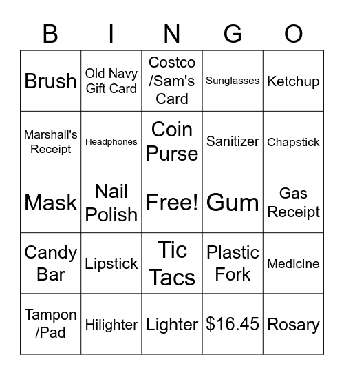 Guzman Baby Shower Bingo Card