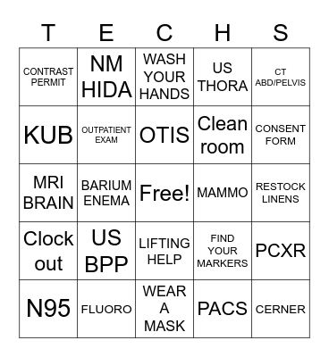 RAD TECH WEEK BINGO Card