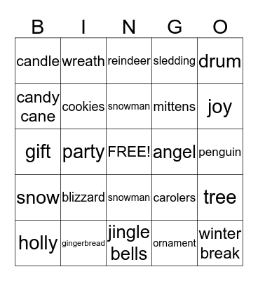 Winter Bingo Card