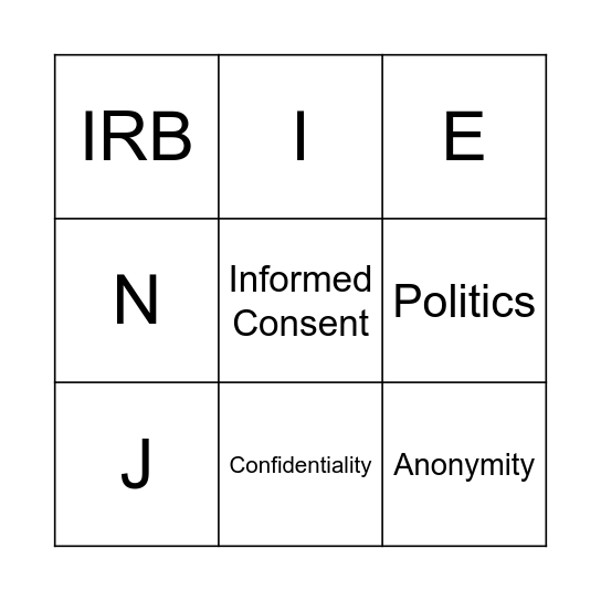 Research Bingo Card