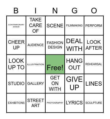 COLLABORATE 3 VOCAB TEST 2 Bingo Card