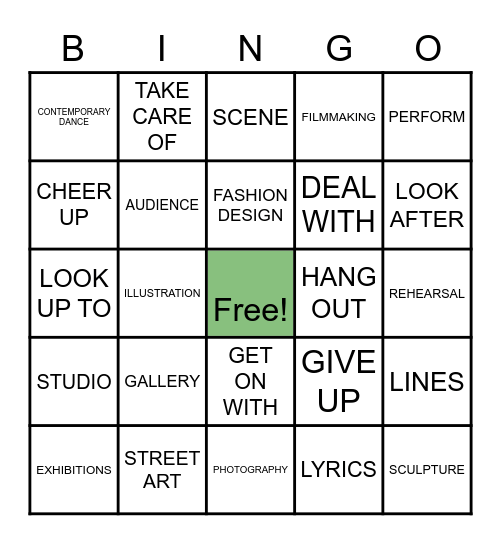 COLLABORATE 3 VOCAB TEST 2 Bingo Card