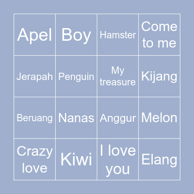 Bingo punya suxghoon Bingo Card