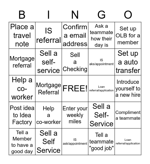 MSC BINGO!!! Bingo Card