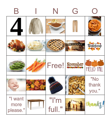 November Bingo Card