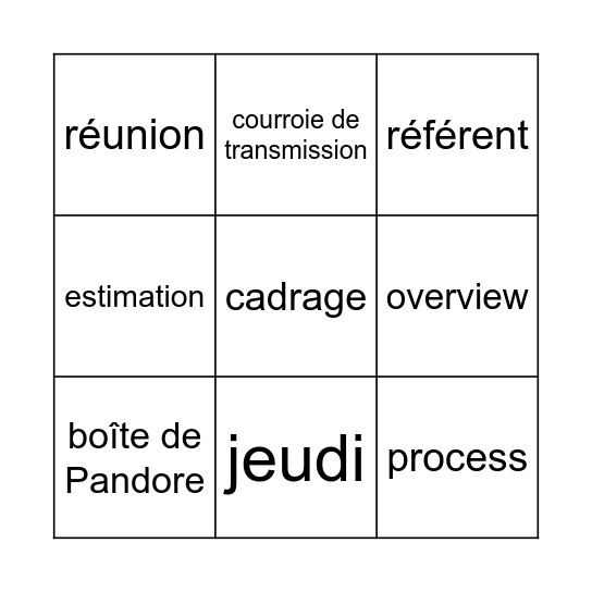 B.A. Bingo Card