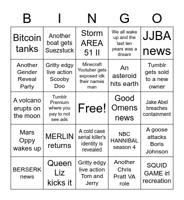 NOVEMBER 5 Bingo Card