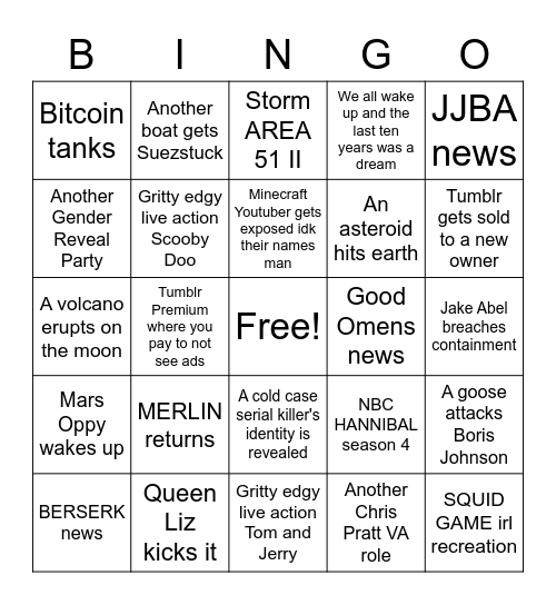 NOVEMBER 5 Bingo Card