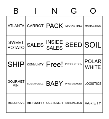 EarthFresh Charity Bingo Card