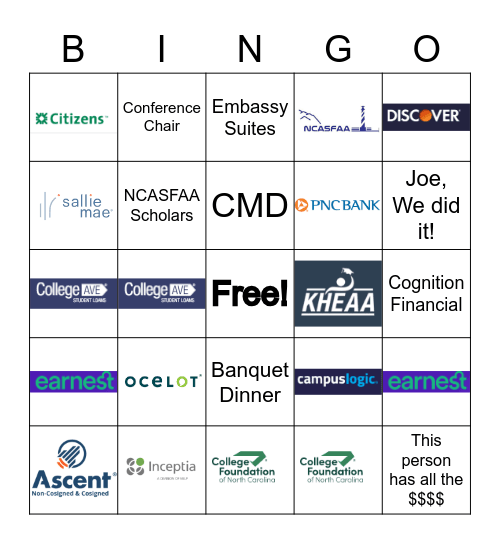 NCASFAA WELCOME BACK! Bingo Card