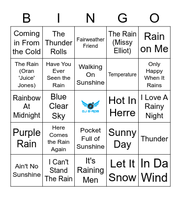 Weather Wise Bingo Card