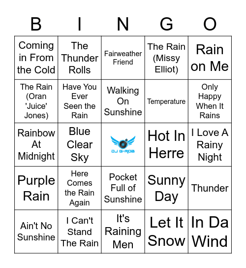 Weather Wise Bingo Card