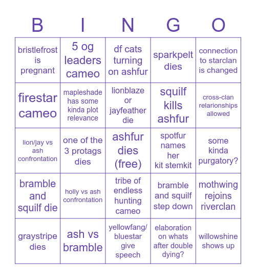 light in the mist Bingo Card