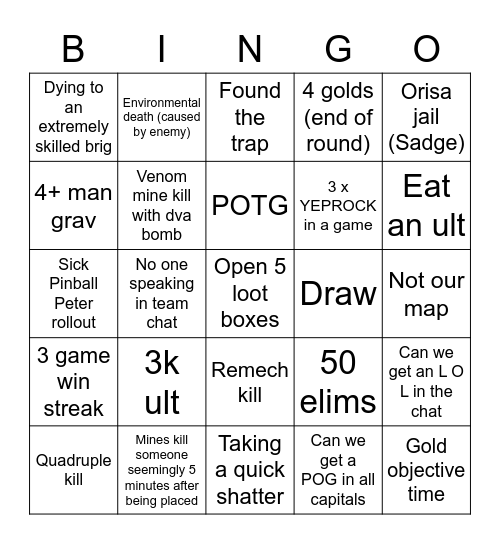 Emongg Overwatch bingo Card