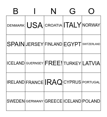 BEAR COUNTRY BINGO Card