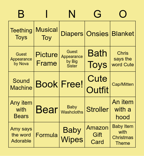 November 21 Bingo Card