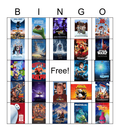 Movie Bingo Card