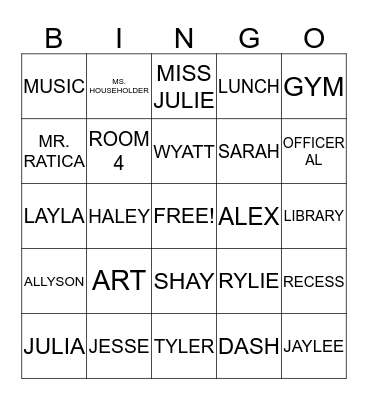 NORTHWEST ROOM 4 BINGO Card