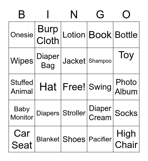 GIFT Bingo Card