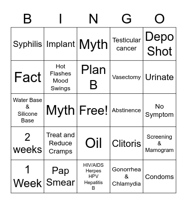 Planned Parenthood BINGO  Bingo Card
