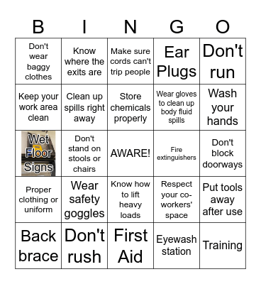 AWARE Bingo Card