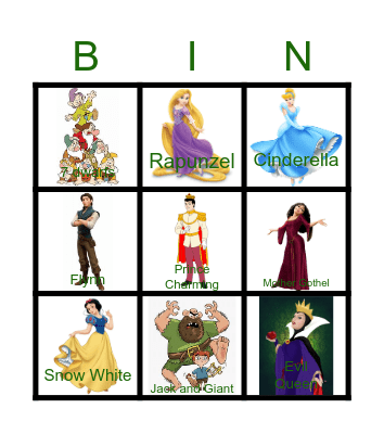 Royal Fairytales Bingo Card