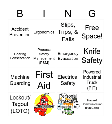 SAFETY BINGO Card