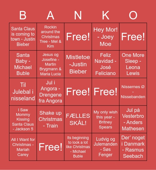 KAT’s Jule Banko Bingo Card