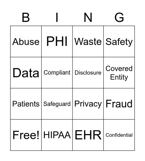 Ethics and Compliance Week Bingo! Bingo Card