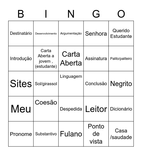 Bingo Pet 04/Semana 03 Bingo Card