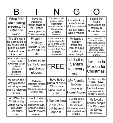 HOLIDAY BINGO Card