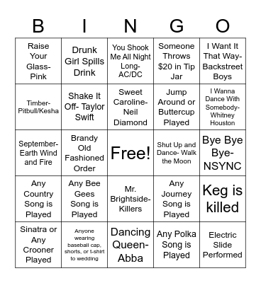 Loft Wedding Bingo Card
