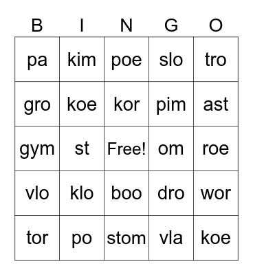 Sinterklaas Bingo Card