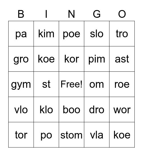 Sinterklaas Bingo Card