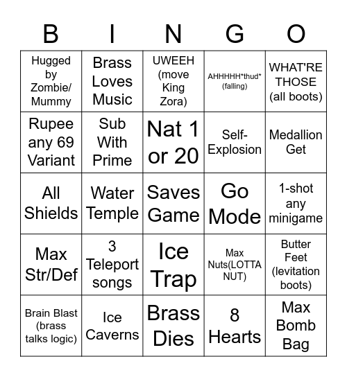 zooter test Bingo Card