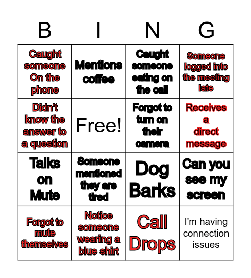 Capstone Bingo Card